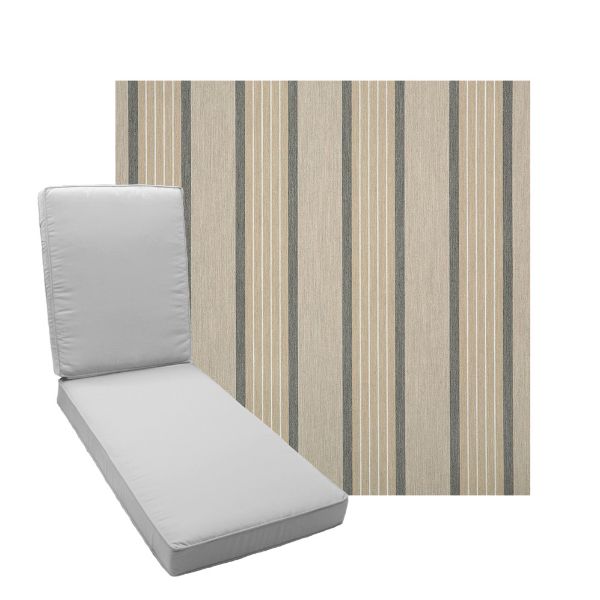 Boxed Chaise Lounge Cushion in Sunbrella Fabric by Cascadia Outdoor Cushions