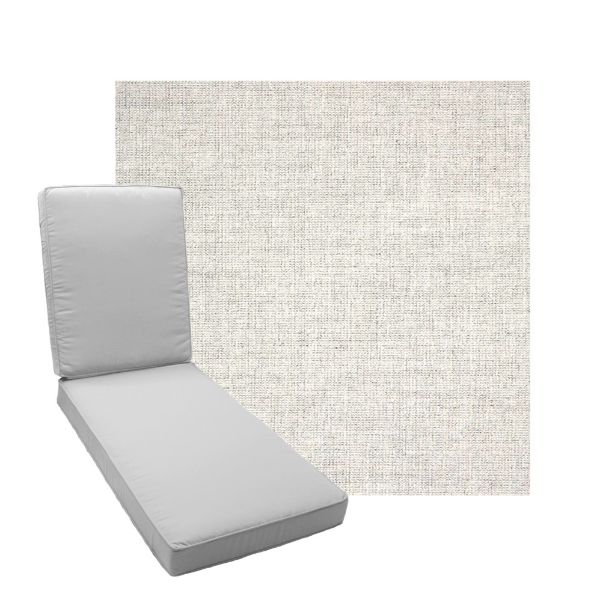 Boxed Chaise Lounge Cushion in Sunbrella Fabric by Cascadia Outdoor Cushions