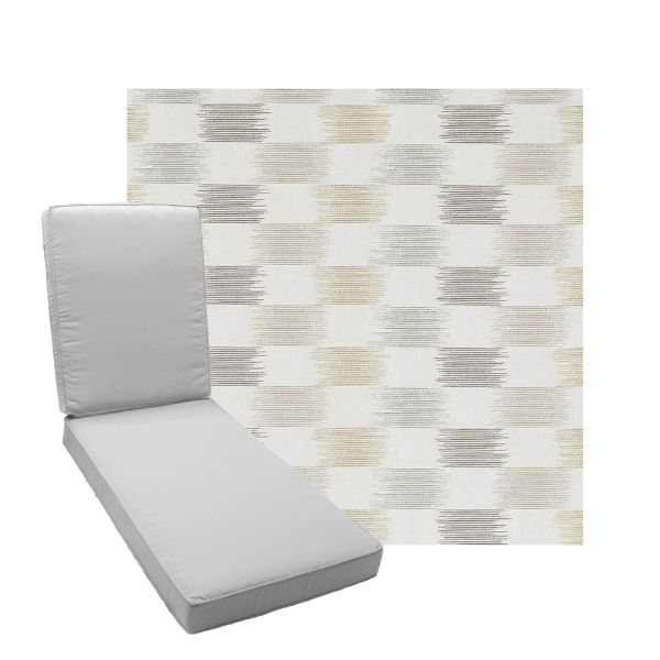 Boxed Chaise Lounge Cushion in Sunbrella Fabric by Cascadia Outdoor Cushions