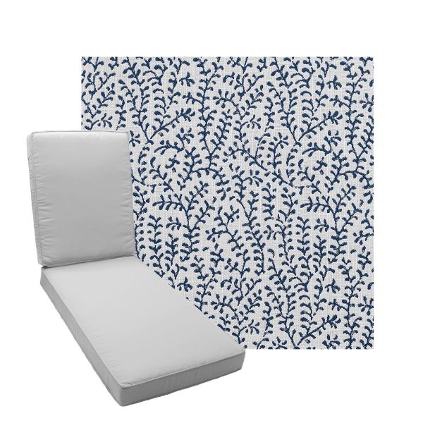Boxed Chaise Lounge Cushion in Sunbrella Fabric by Cascadia Outdoor Cushions