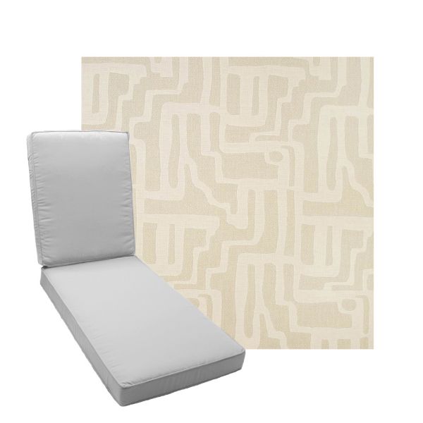 Boxed Chaise Lounge Cushion in Sunbrella Fabric by Cascadia Outdoor Cushions