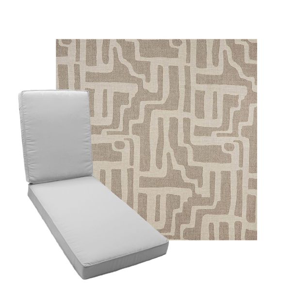 Boxed Chaise Lounge Cushion in Sunbrella Fabric by Cascadia Outdoor Cushions