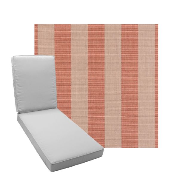 Boxed Chaise Lounge Cushion in Sunbrella Fabric by Cascadia Outdoor Cushions