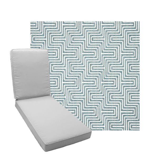 Boxed Chaise Lounge Cushion in Sunbrella Fabric by Cascadia Outdoor Cushions