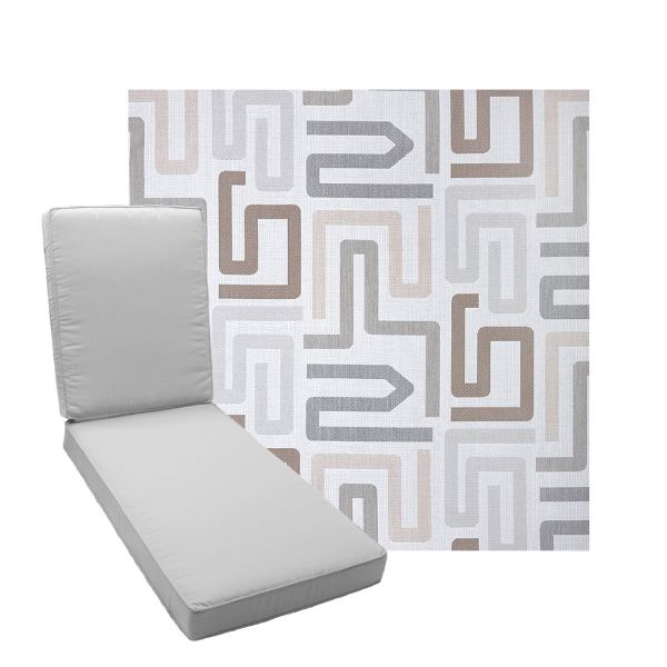 Boxed Chaise Lounge Cushion in Sunbrella Fabric by Cascadia Outdoor Cushions