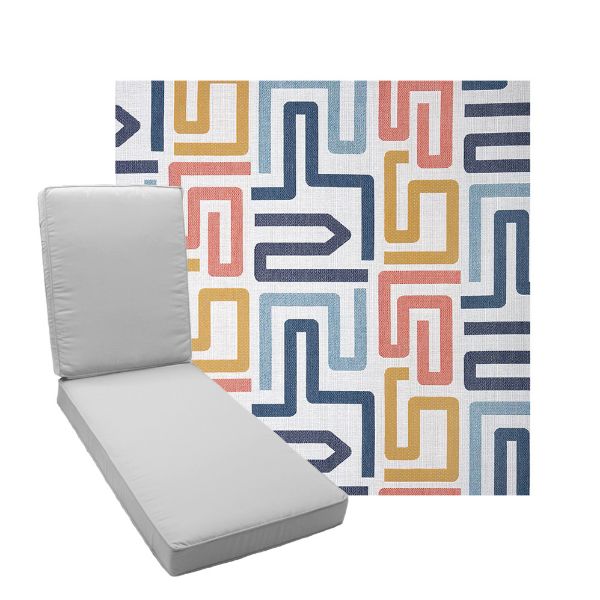 Boxed Chaise Lounge Cushion in Sunbrella Fabric by Cascadia Outdoor Cushions