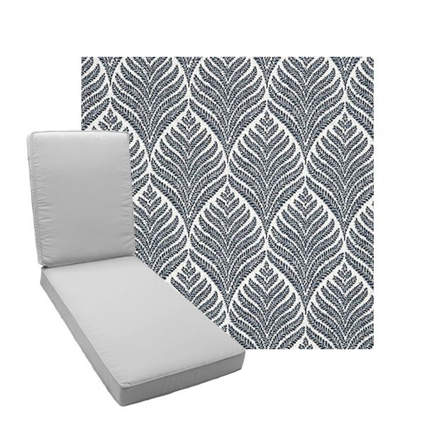 Boxed Chaise Lounge Cushion in Sunbrella Fabric by Cascadia Outdoor Cushions