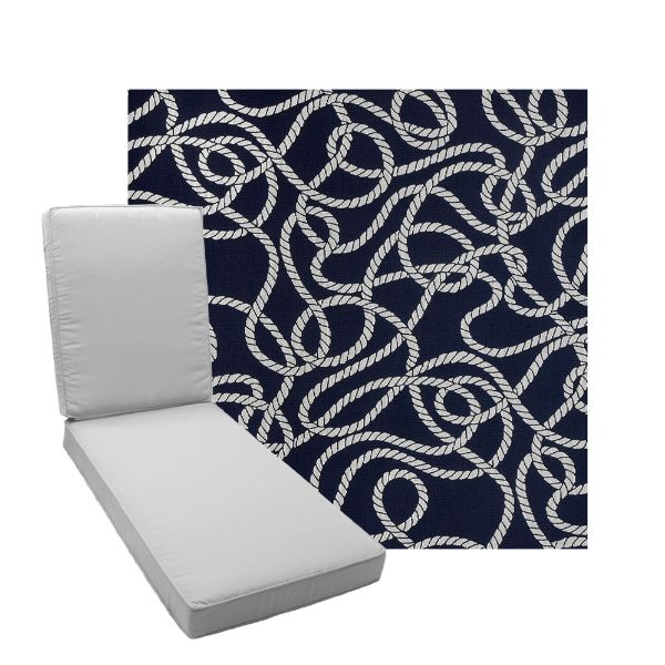 Boxed Chaise Lounge Cushion in Sunbrella Fabric by Cascadia Outdoor Cushions