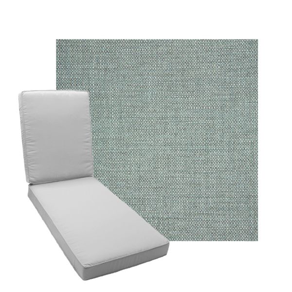 Boxed Chaise Lounge Cushion in Sunbrella Fabric by Cascadia Outdoor Cushions