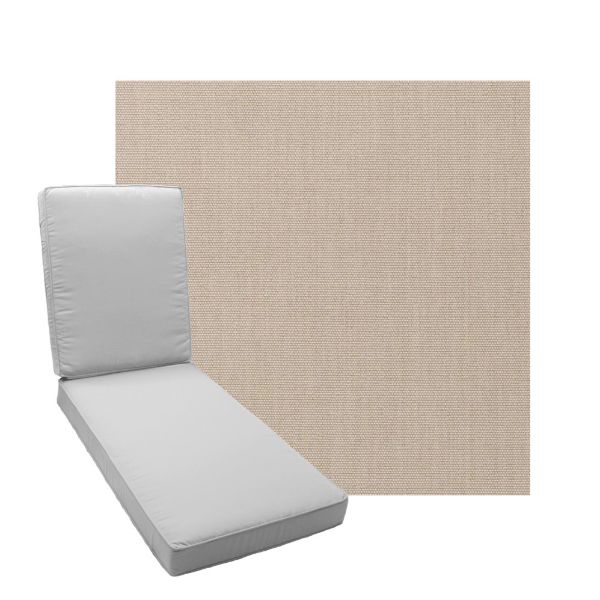 Boxed Chaise Lounge Cushion in Sunbrella Fabric by Cascadia Outdoor Cushions