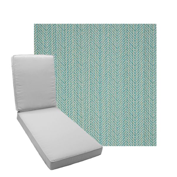 Boxed Chaise Lounge Cushion in Sunbrella Fabric by Cascadia Outdoor Cushions