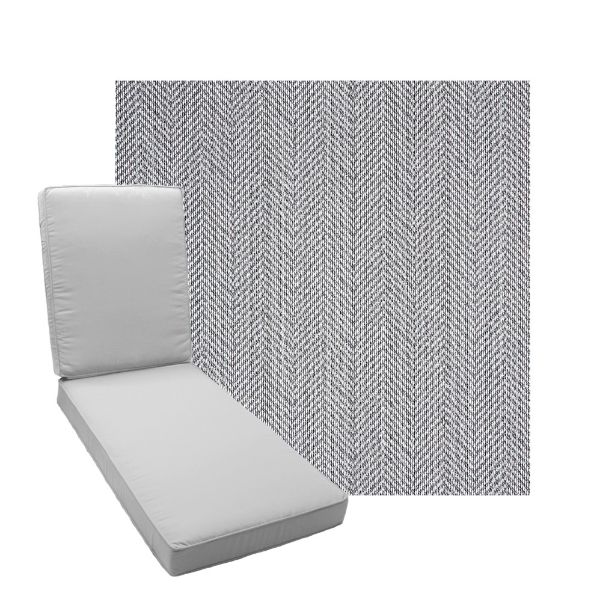 Boxed Chaise Lounge Cushion in Sunbrella Fabric by Cascadia Outdoor Cushions