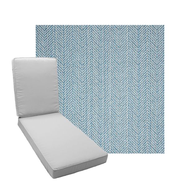 Boxed Chaise Lounge Cushion in Sunbrella Fabric by Cascadia Outdoor Cushions