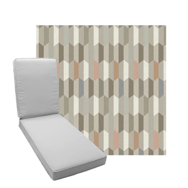 Boxed Chaise Lounge Cushion in Sunbrella Fabric by Cascadia Outdoor Cushions