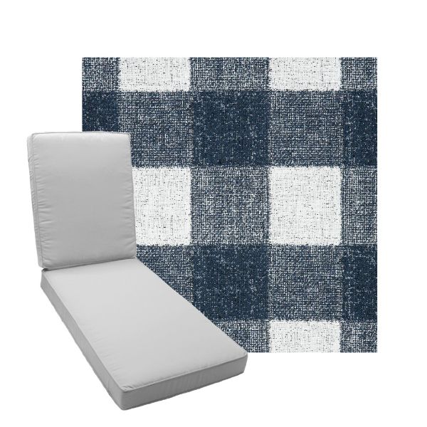 Boxed Chaise Lounge Cushion in Sunbrella Fabric by Cascadia Outdoor Cushions