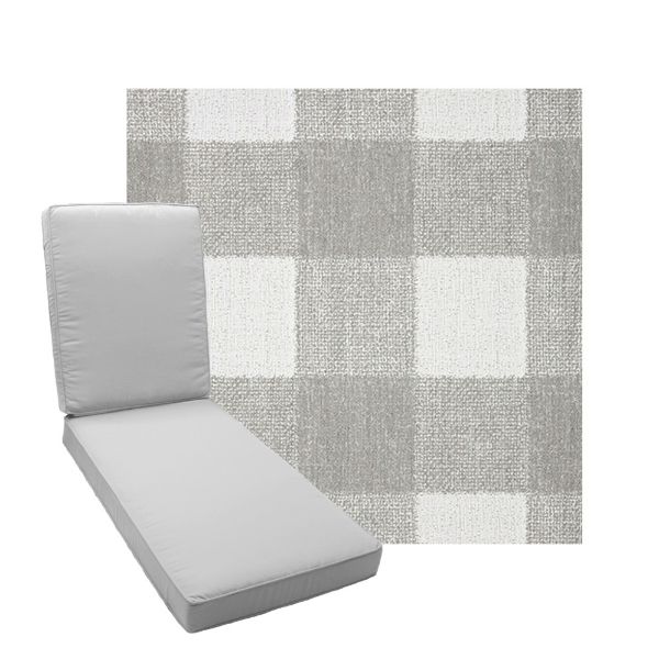 Boxed Chaise Lounge Cushion in Sunbrella Fabric by Cascadia Outdoor Cushions