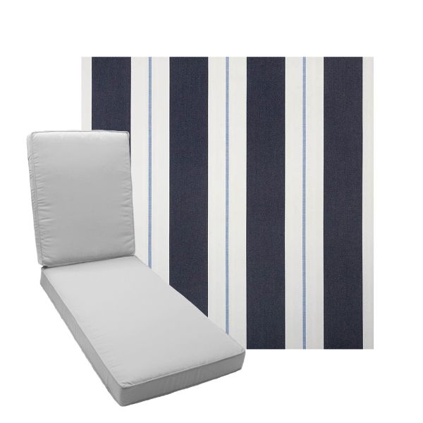 Boxed Chaise Lounge Cushion in Sunbrella Fabric by Cascadia Outdoor Cushions