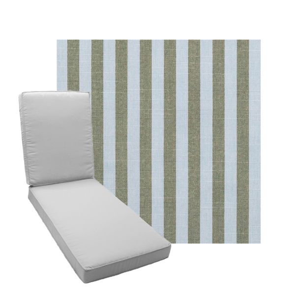 Boxed Chaise Lounge Cushion in Sunbrella Fabric by Cascadia Outdoor Cushions