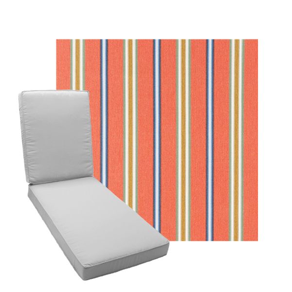 Boxed Chaise Lounge Cushion in Sunbrella Fabric by Cascadia Outdoor Cushions