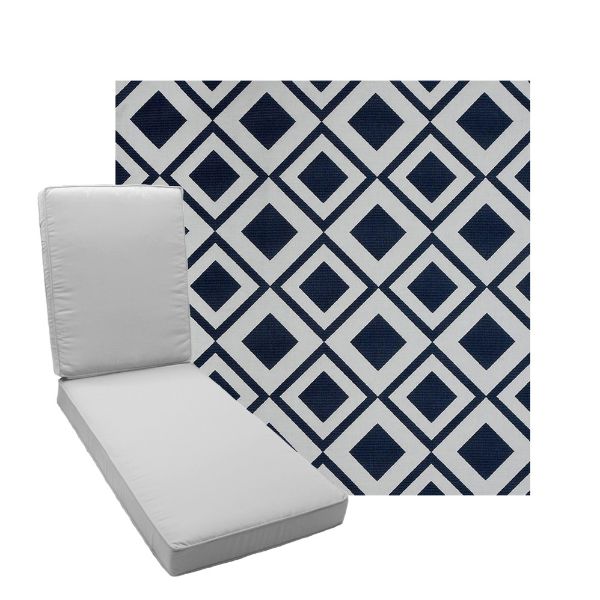 Boxed Chaise Lounge Cushion in Sunbrella Fabric by Cascadia Outdoor Cushions