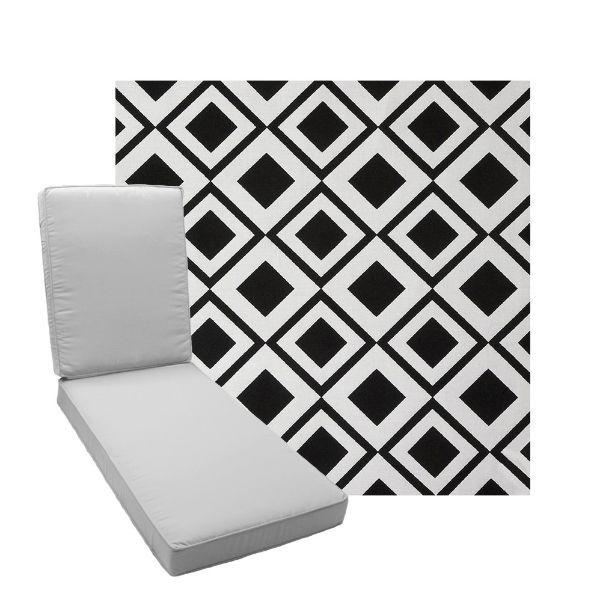 Boxed Chaise Lounge Cushion in Sunbrella Fabric by Cascadia Outdoor Cushions