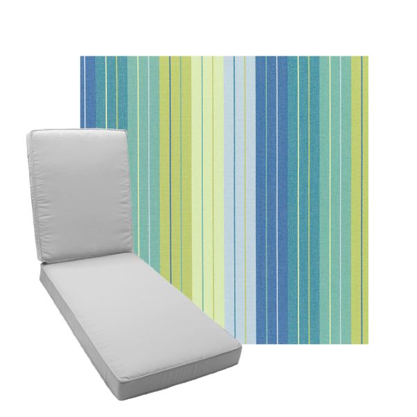 Boxed Chaise Lounge Cushion in Sunbrella Fabric by Cascadia Outdoor Cushions