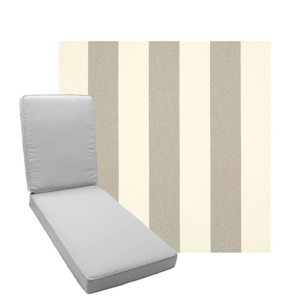 Boxed Chaise Lounge Cushion in Sunbrella Fabric by Cascadia Outdoor Cushions