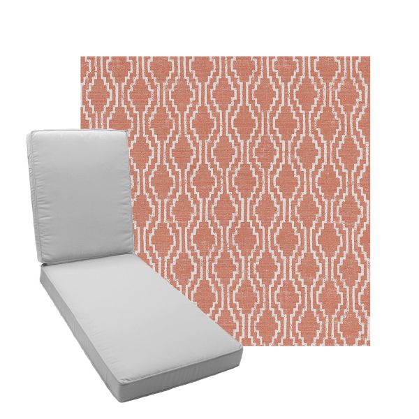 Boxed Chaise Lounge Cushion in Sunbrella Fabric by Cascadia Outdoor Cushions