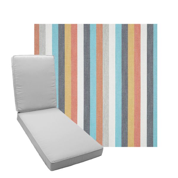 Boxed Chaise Lounge Cushion in Sunbrella Fabric by Cascadia Outdoor Cushions