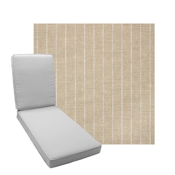 Boxed Chaise Lounge Cushion in Sunbrella Fabric by Cascadia Outdoor Cushions