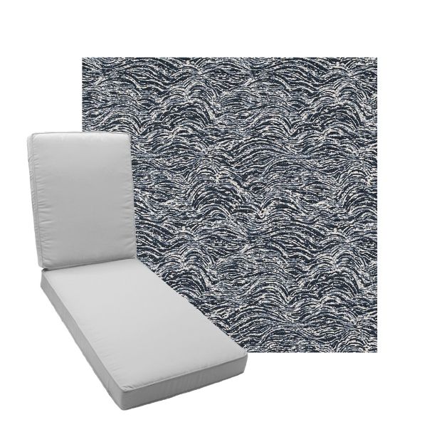 Boxed Chaise Lounge Cushion in Sunbrella Fabric by Cascadia Outdoor Cushions