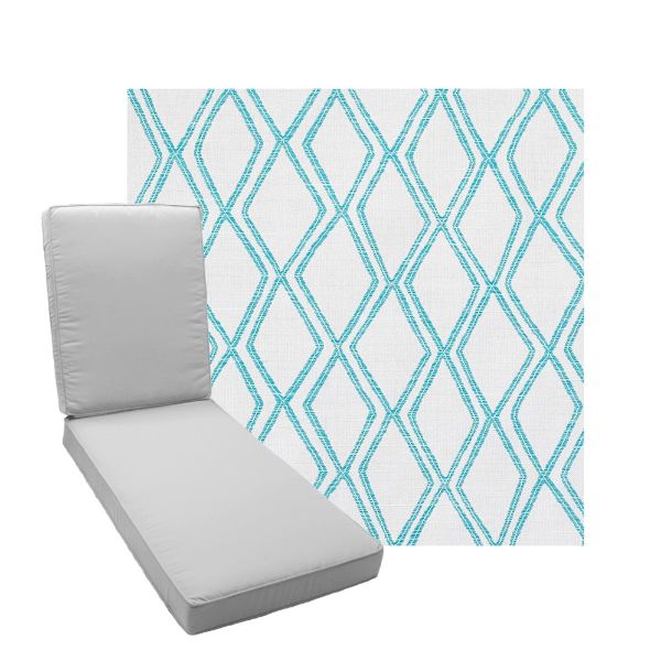 Boxed Chaise Lounge Cushion in Sunbrella Fabric by Cascadia Outdoor Cushions