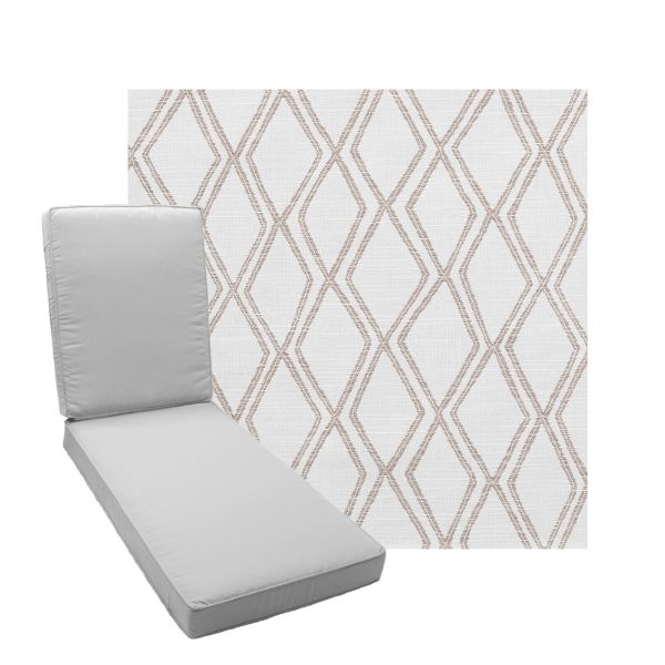 Boxed Chaise Lounge Cushion in Sunbrella Fabric by Cascadia Outdoor Cushions