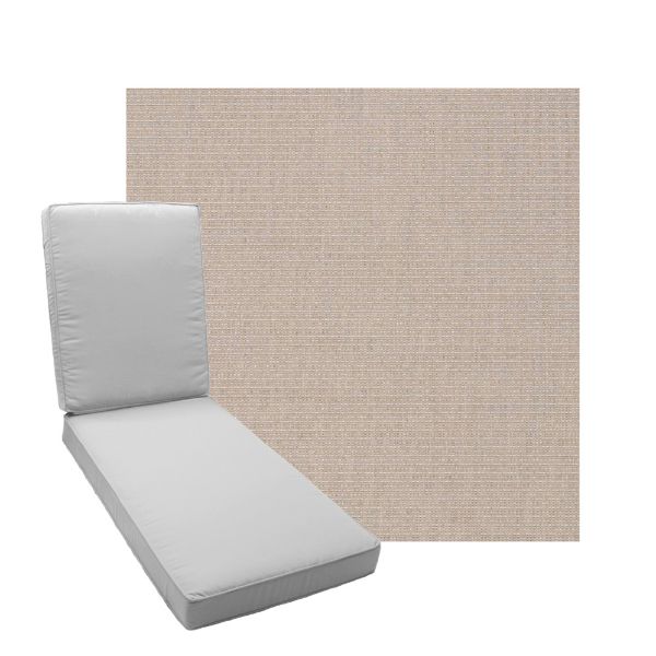 Boxed Chaise Lounge Cushion in Sunbrella Fabric by Cascadia Outdoor Cushions