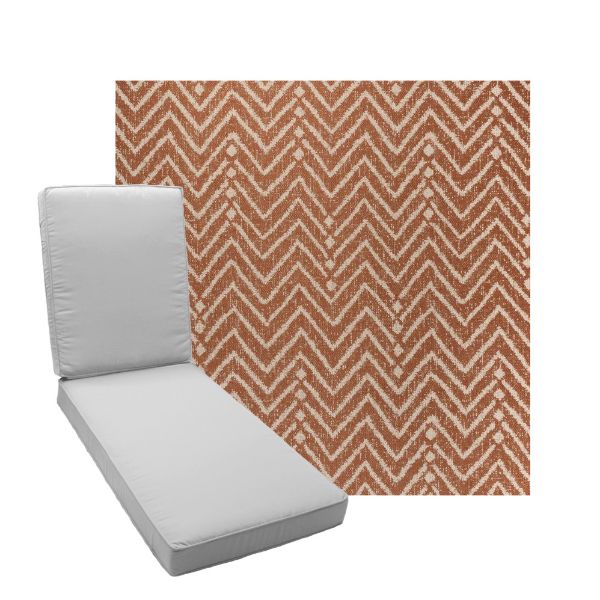 Boxed Chaise Lounge Cushion in Sunbrella Fabric by Cascadia Outdoor Cushions