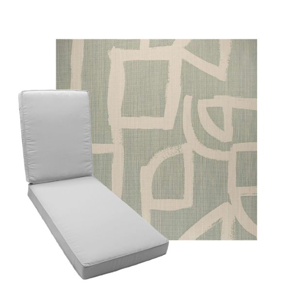 Boxed Chaise Lounge Cushion in Sunbrella Fabric by Cascadia Outdoor Cushions