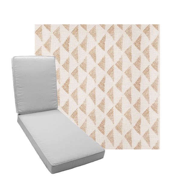 Boxed Chaise Lounge Cushion in Sunbrella Fabric by Cascadia Outdoor Cushions