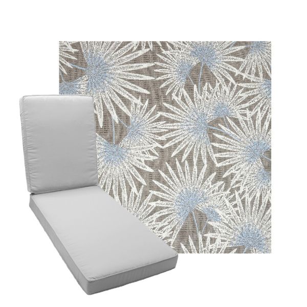 Boxed Chaise Lounge Cushion in Sunbrella Fabric by Cascadia Outdoor Cushions