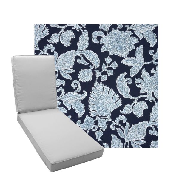 Boxed Chaise Lounge Cushion in Sunbrella Fabric by Cascadia Outdoor Cushions