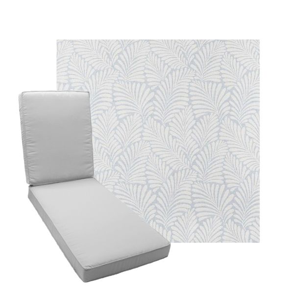 Boxed Chaise Lounge Cushion in Sunbrella Fabric by Cascadia Outdoor Cushions