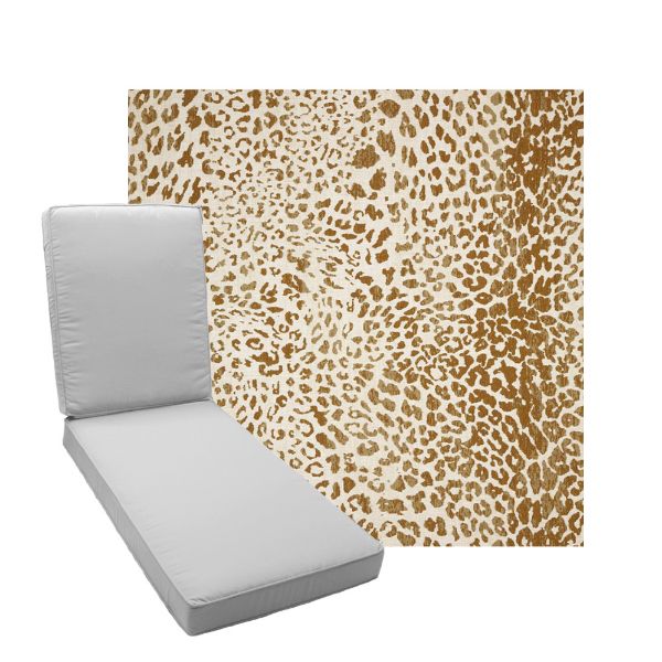 Boxed Chaise Lounge Cushion in Sunbrella Fabric by Cascadia Outdoor Cushions