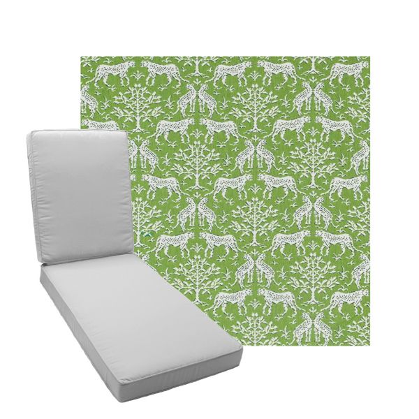 Boxed Chaise Lounge Cushion in Sunbrella Fabric by Cascadia Outdoor Cushions