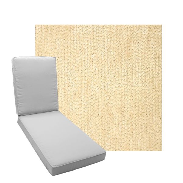 Boxed Chaise Lounge Cushion in Sunbrella Fabric by Cascadia Outdoor Cushions