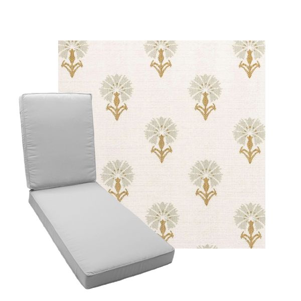 Boxed Chaise Lounge Cushion in Sunbrella Fabric by Cascadia Outdoor Cushions