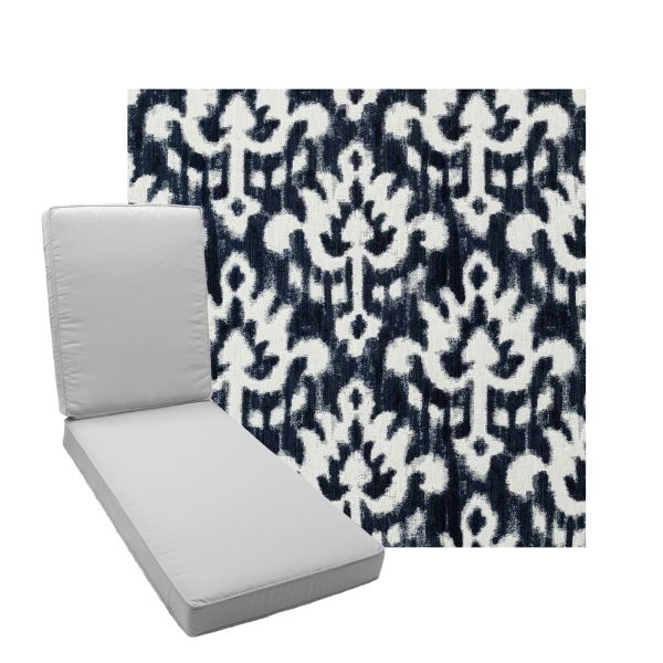 Boxed Chaise Lounge Cushion in Sunbrella Fabric by Cascadia Outdoor Cushions