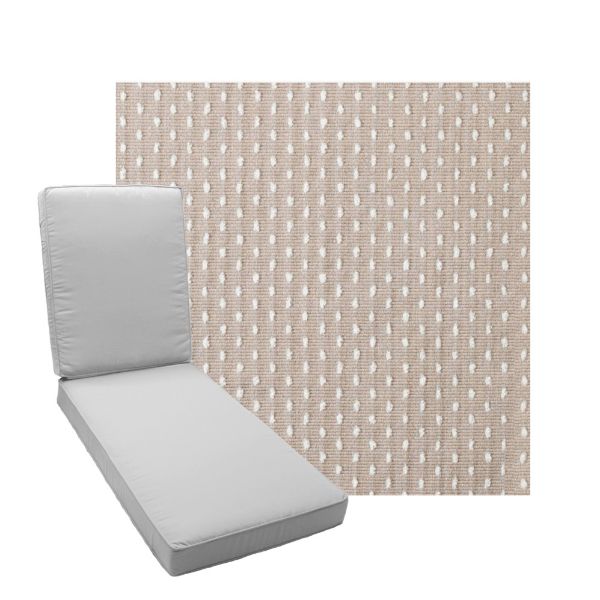 Boxed Chaise Lounge Cushion in Sunbrella Fabric by Cascadia Outdoor Cushions