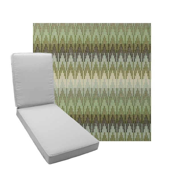 Boxed Chaise Lounge Cushion in Sunbrella Fabric by Cascadia Outdoor Cushions