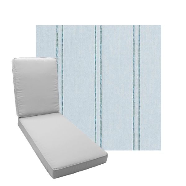 Boxed Chaise Lounge Cushion in Sunbrella Fabric by Cascadia Outdoor Cushions