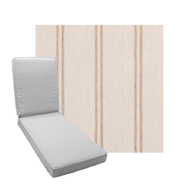 Boxed Chaise Lounge Cushion in Sunbrella Fabric by Cascadia Outdoor Cushions