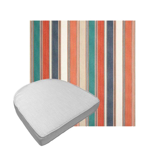 Custom outdoor contoured seat cushions from Cascadia Outdoor Cushions in Sunbrella Fabrics